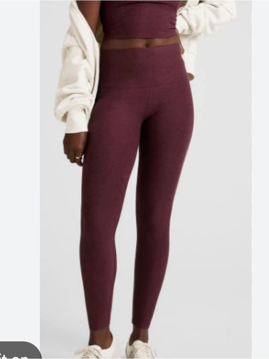 Beyond Yoga Pants - Beyond Yoga Caught In The Midi Legging High-Leggings - Burgundy red color small